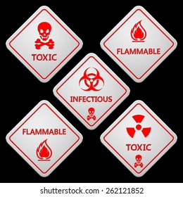 Danger Caution Street Signs Collection Road Stock Vector (Royalty Free ...