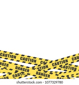 Danger and caution tape on white background.