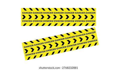 Danger Caution Tape Strips Set Yellow Black Warning Barrier Lines Hazard Safety Design