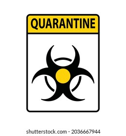 Danger and Caution Yellow Sign with Strip. Biological Hazard Icon. Warning Sign. Coronavirus. Vector illustration