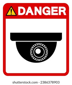 Danger CCTV Symbol Sign, Vector Illustration, Isolate On White Background Label .EPS10