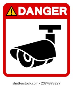 Danger CCTV Symbol Sign, Vector Illustration, Isolate On White Background Label .EPS10