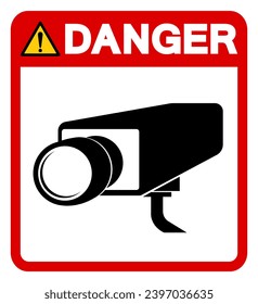 Danger CCTV Symbol Sign, Vector Illustration, Isolate On White Background Label .EPS10