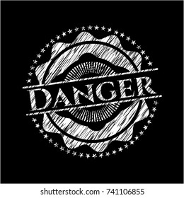 Danger chalkboard emblem