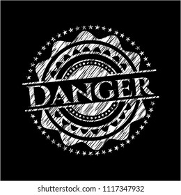 Danger with chalkboard texture