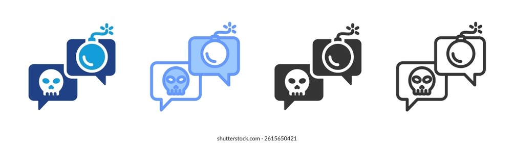 Danger Chat icon set multiple style collection