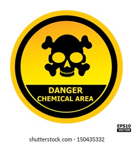 Danger chemical area sign.-eps10 vector
