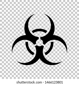 Danger chemicals sign. Black icon on transparent background. Illustration.