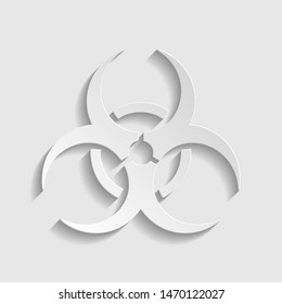 Danger chemicals sign. Paper style icon. Illustration.