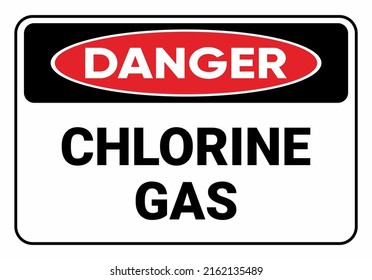 Danger Chlorine gas. beware the dangers of Chlorine gas. Safety sign Vector Illustration. OSHA and ANSI standard sign. eps10