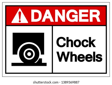 Danger Chock Wheels Symbol Sign, Vector Illustration, Isolate On White Background Label. EPS10  svg