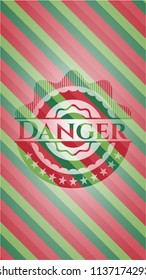 Danger christmas style emblem.