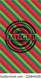 Danger christmas style emblem.