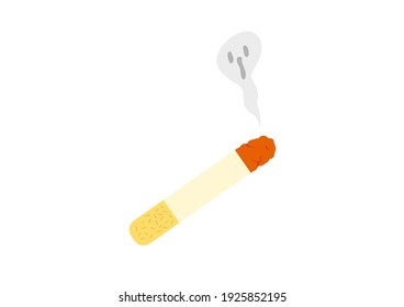 The danger of cigarettes on white background. Smoking cigarette. Vector illustration.