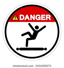 Danger Climbing Sitting Walking Or Riding On Conveyor Symbol Sign, Vector Illustration, Isolate On White Background Label .EPS10