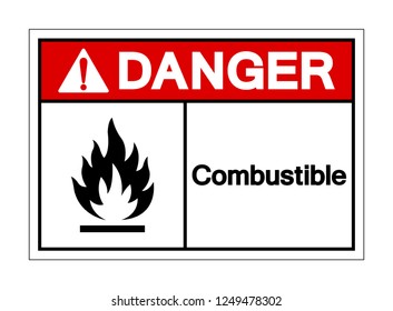 Danger Combustible Symbol Sign ,Vector Illustration, Isolate On White Background Label. EPS10