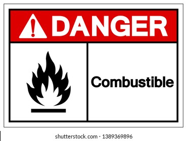 Danger Combustible Symbol Sign, Vector Illustration, Isolate On White Background Label. EPS10 