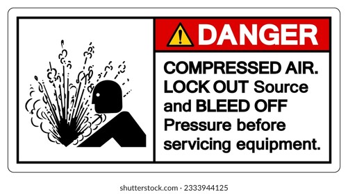 Danger Compressed Air Symbol Sign, Vector Illustration, Isolate On White Background Label .EPS10