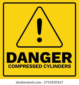 Danger Compressed Cylinders Safety Warning Sign Vector Illustration