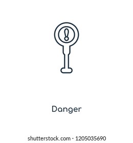 Danger concept line icon. Linear Danger concept outline symbol design. This simple element illustration can be used for web and mobile UI/UX.