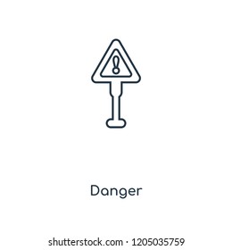 Danger concept line icon. Linear Danger concept outline symbol design. This simple element illustration can be used for web and mobile UI/UX.