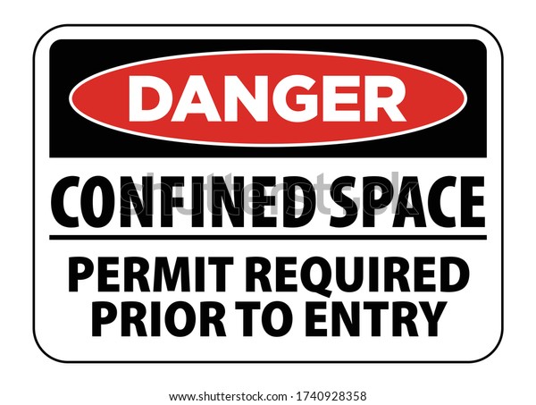 Danger Confined Space Warning Sign Text Stock Vector Royalty Free