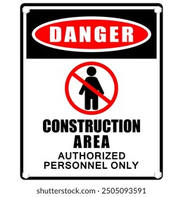 Danger, Construction area. sign vector