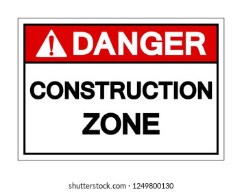 Danger Construction Zone Symbol Sign ,Vector Illustration, Isolate On White Background Label. EPS10