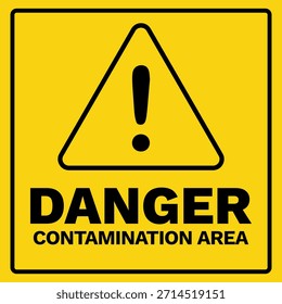 Ilustração vetorial do sinal de aviso de segurança da área de contaminação de perigo