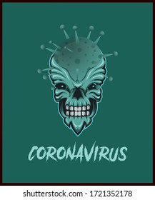 Danger Corona Illustrator Logo Symbol-Symbol-Symbol Skull-Zeichen-Vektorgrafik