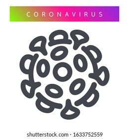 Danger coronavirus line icon suitable for web, infographics and apps. Isolated on white background.