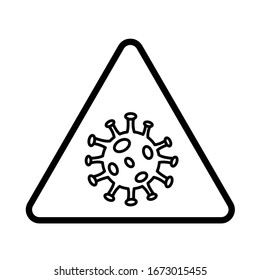 Danger of coronavirus outline vector icon isolated on white background. Coronavirus 2019-ncov line icon for web, mobile apps, ui design and print products. Symptoms and prevention of coronavirus