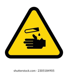 signo de peligro corrosivo o ácido, ilustración vectorial 
