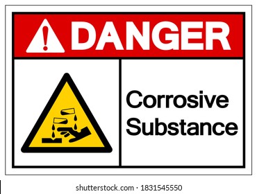 Danger Corrosive Substance Symbol ,Vector Illustration, Isolate On White Background Label. EPS10