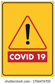 DANGER COVID 19 QUARANTINE No trespass sign - trespassing prohibited symbol - stop pictogram stock illustration