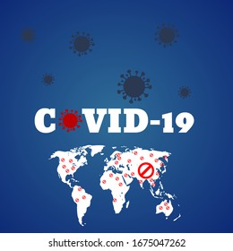 Danger covid 19 quarantine sign virus bacteria concept design  background vector illustration eps 10