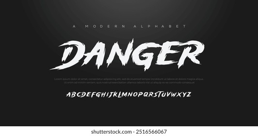 Danger Creative modern urban alphabet fonts. Typography sport, game, technology, fashion, digital, future creative logo font.