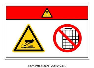 Peligro Mano Aplastada De Peligro De Caliente Rorante No Eliminar El Signo De Símbolo De Guardia, Ilustración Del Vector, Aislar En La Etiqueta De Fondo Blanco .EPS10