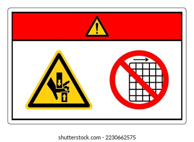 Danger Crush Hand Top Bottom Do Not Remove Guard Symbol Sign, Vector Illustration, Isolate On White Background Label .EPS10