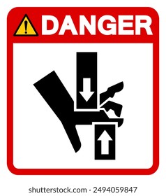 Danger Crush Hand Top BottomSymbol Sign, Vector Illustration, Isolate On White Background Label.EPS10