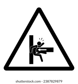 Signo de símbolo de peligro de aplastamiento de peligro,Ilustración vectorial, Aislar en etiqueta de fondo blanco. EPS10