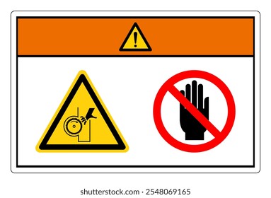 Danger Cutting and Crush Hazard Do Not Touch Symbol Sign, Vector Illustration, Isolate On White Background Label. EPS10