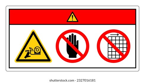 Danger Cutting Of Finger Hazard Do Not Touch and Do Not Remove Guard Symbol Sign, Vector Illustration, Isolate On White Background Label .EPS10