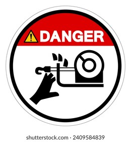 Danger Cutting Of Finger Hazard Symbol Sign, Vector Illustration, Isolate On White Background Label .EPS10