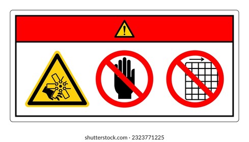 Danger Cutting of Fingers Or Hand Engine Fan Do Not Touch and Do Not Remove Guard Symbol Sign, Vector Illustration, Isolate On White Background Label .EPS10