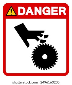 Danger Cutting Of Fingers Or Hand Rotating Blade Symbol Sign, Vector Illustration, Isolate On White Background Label .EPS10