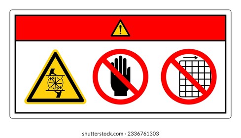 Danger Cutting of Fingers Rotating Blade Do Not Touch and Do Not Remove Guard Symbol Sign, Vector Illustration, Isolate On White Background Label .EPS10