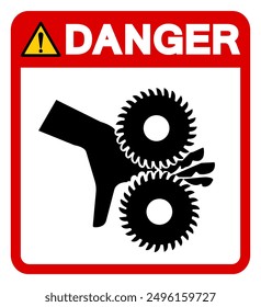 Danger Cutting of Fingers Rotating Blades Symbol Sign, Vector Illustration, Isolate On White Background Label.EPS10