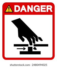 Danger Cutting of Hand Moving Parts Symbol Sign, Vector Illustration, Isolate On White Background Label .EPS10