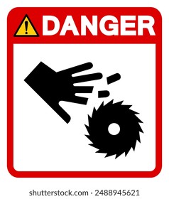 Danger Cutting Hand Symbol Sign, Vector Illustration, Isolate On White Background Label .EPS10